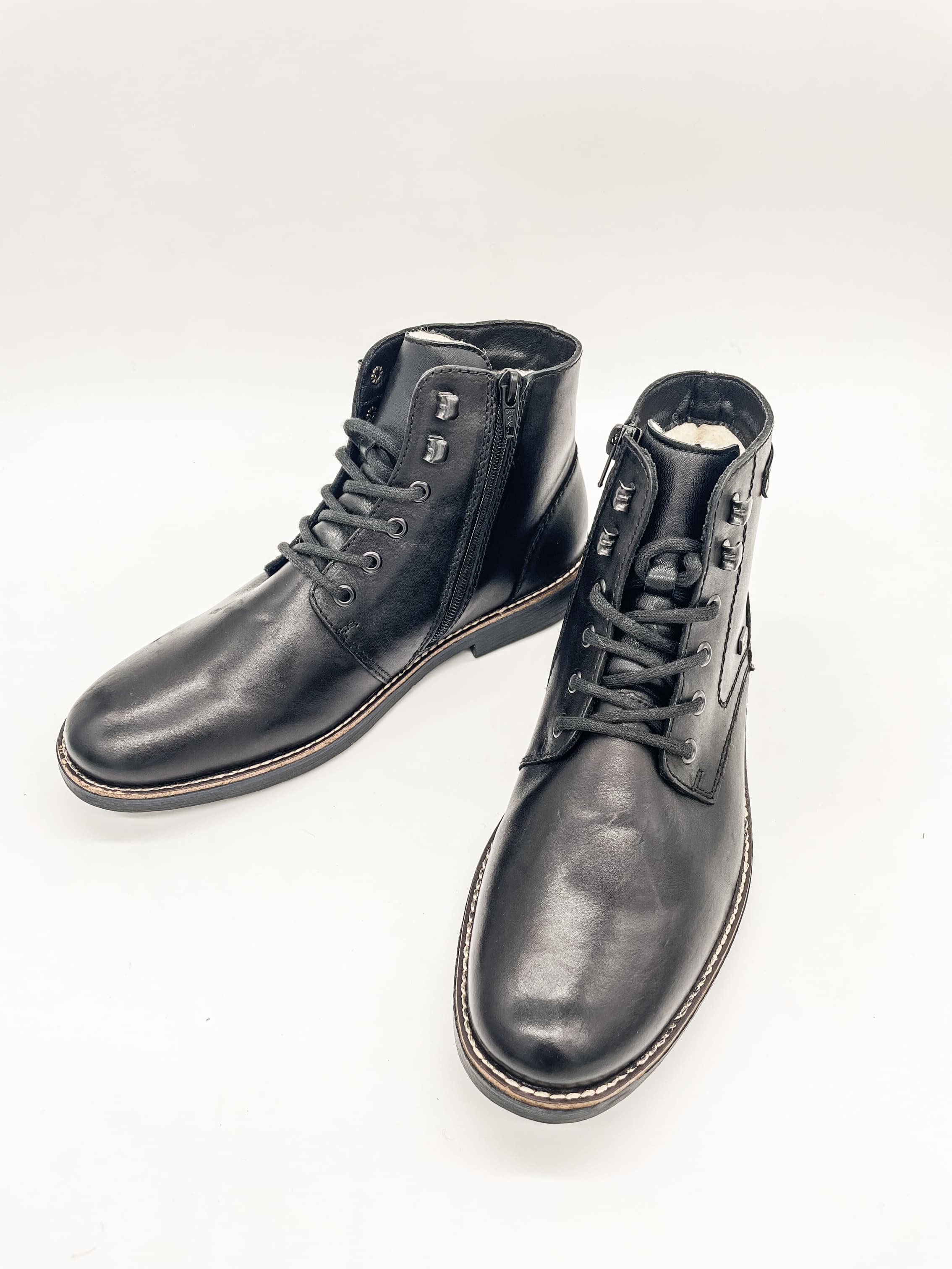 Ботинки муж. "Rieker" 15322-00 (черный,кожа/иск.кожа,н/шерсть)